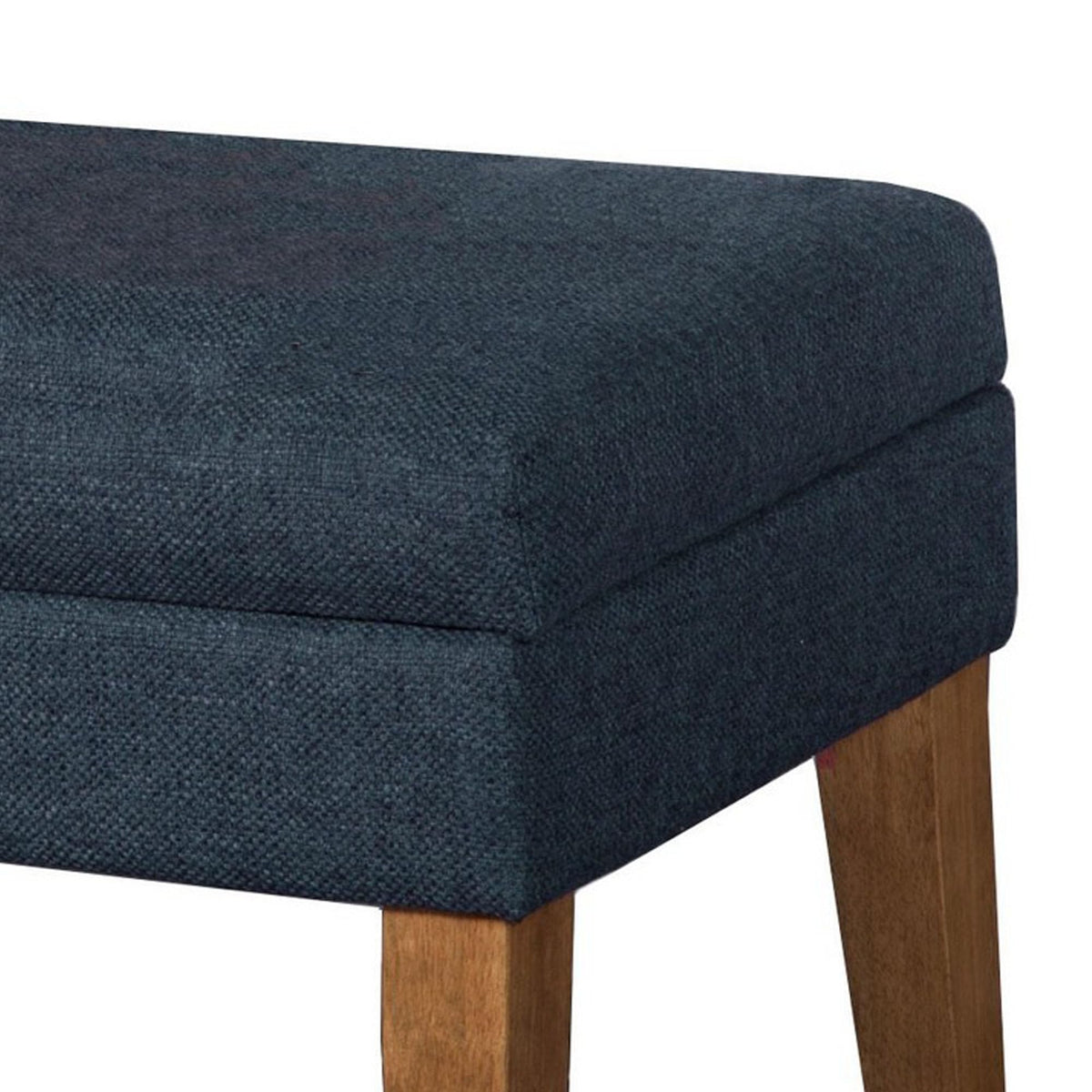 Navy Upholstered Storage Bench