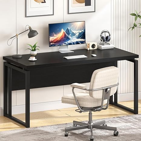 Modern Computer Desk with Back Panel – 53"