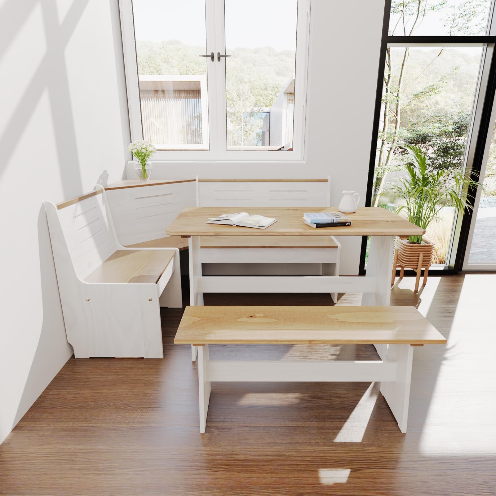 L-Shaped Corner Breakfast Nook Dining Set