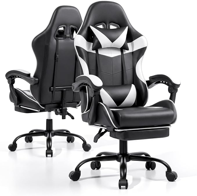 Ergonomic Gaming Chair with Footrest & Lumbar Support