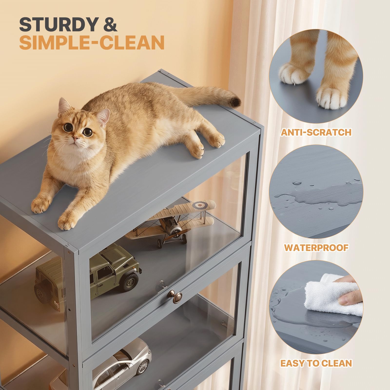 5-Tier Curio Display Cabinet with Acrylic Doors