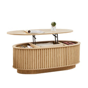 Oval Fluted Lift-Top Coffee Table