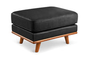 Black Leather Ottoman