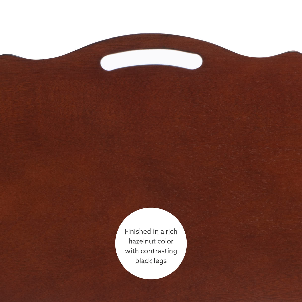 Powell Furniture Serpentine Modern Storage Tray Table, Black with Hazelnut Top, Set of 4, 23.1/2" x 15.3/4" x 26"