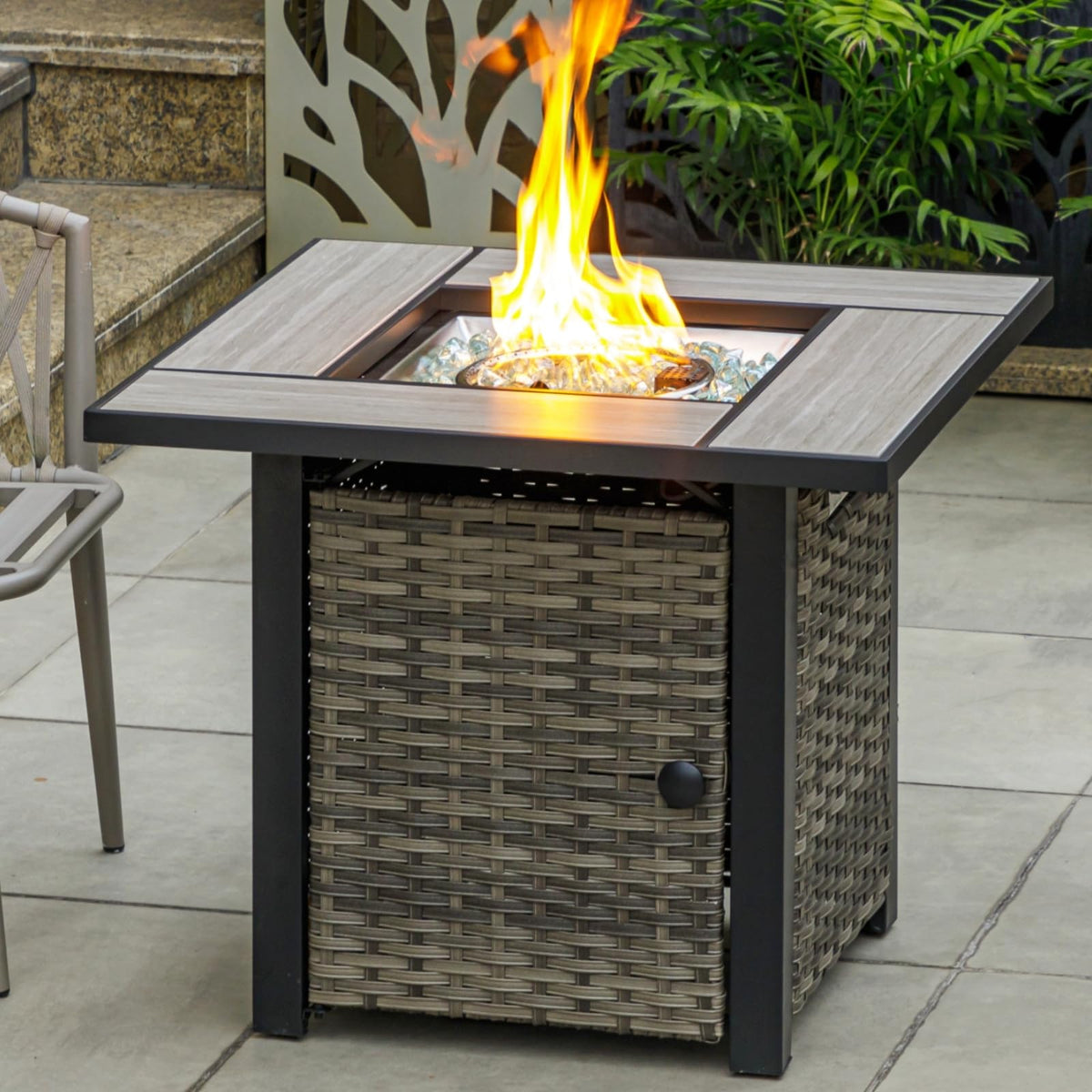 Ceramic Propane Fire Pit Table