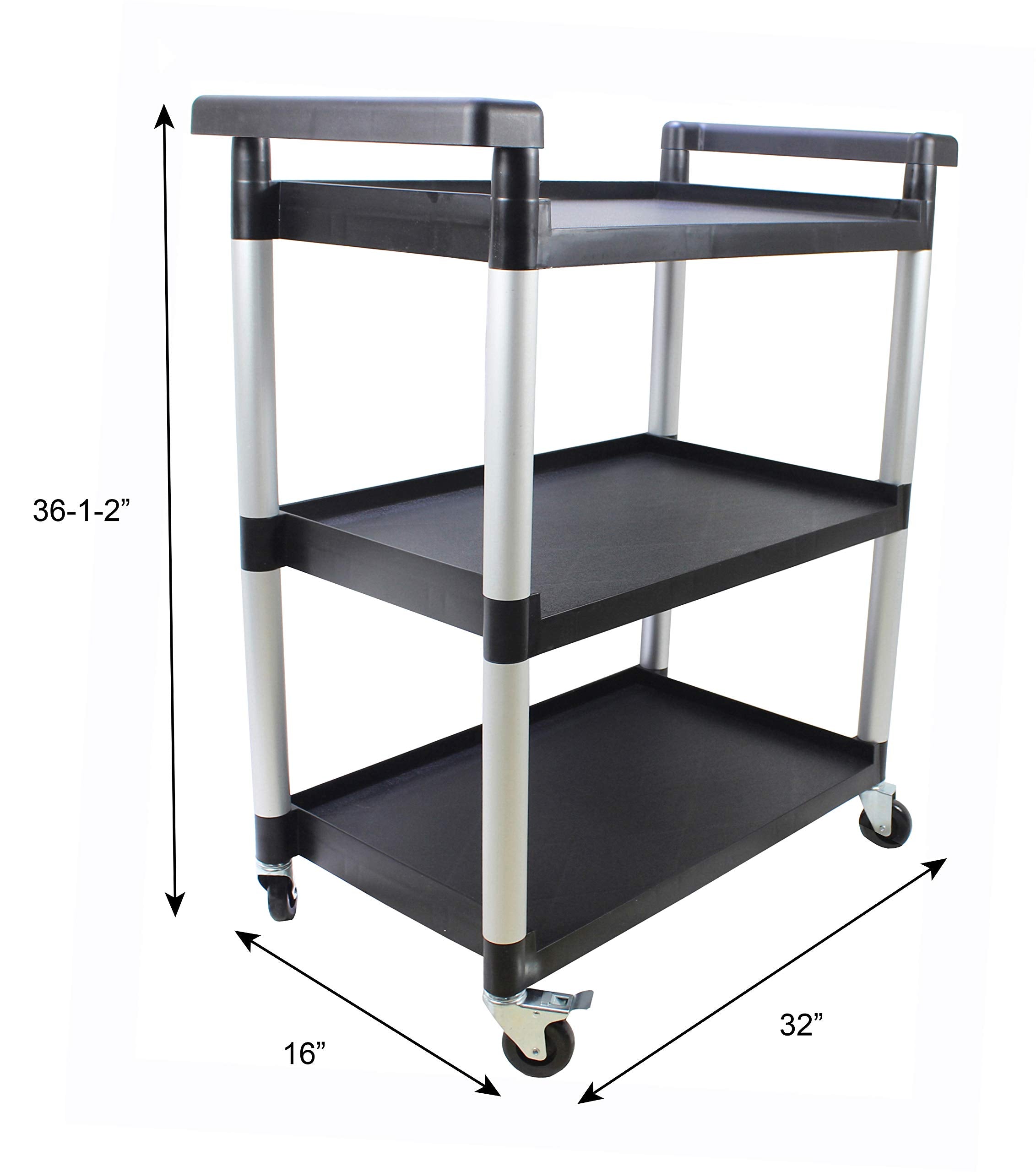 3-Shelf Utility Cart with Wheels