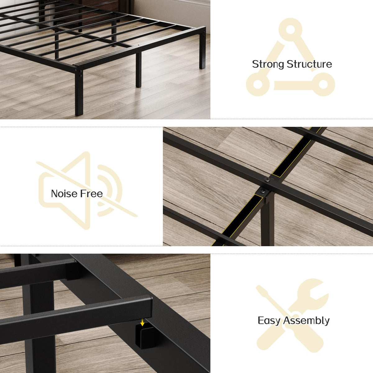 Full LED Bed Frame with Charging Ports