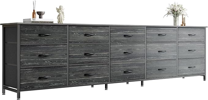 78.7" Wide 15-Drawer Dresser & TV Stand
