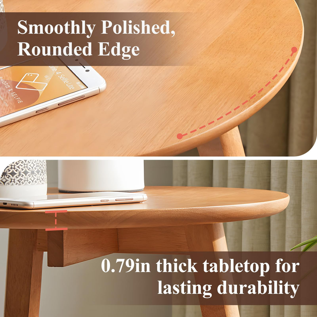 Round Wood Side Table