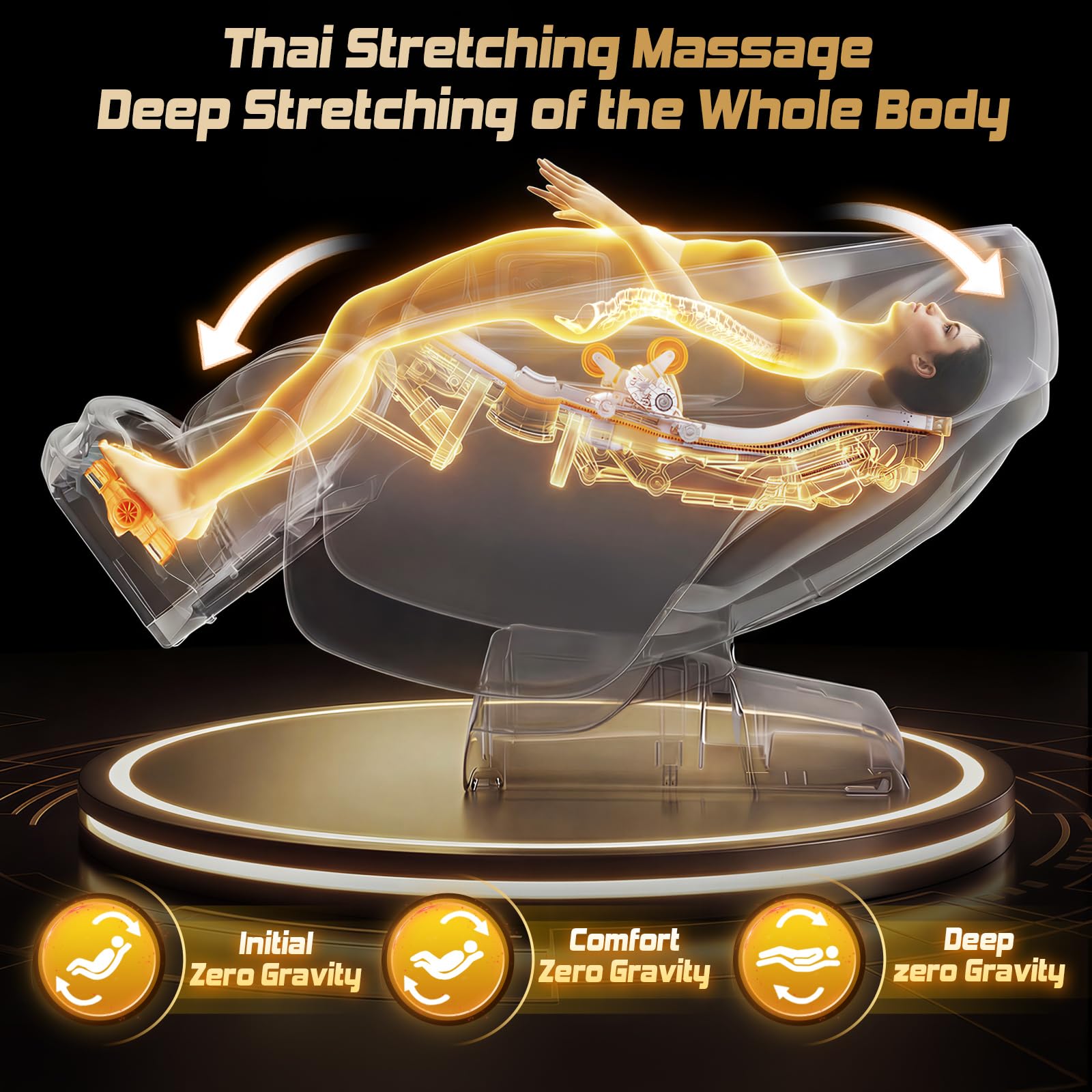 4D Zero Gravity Massage Chair with 34 Airbags & SL Track