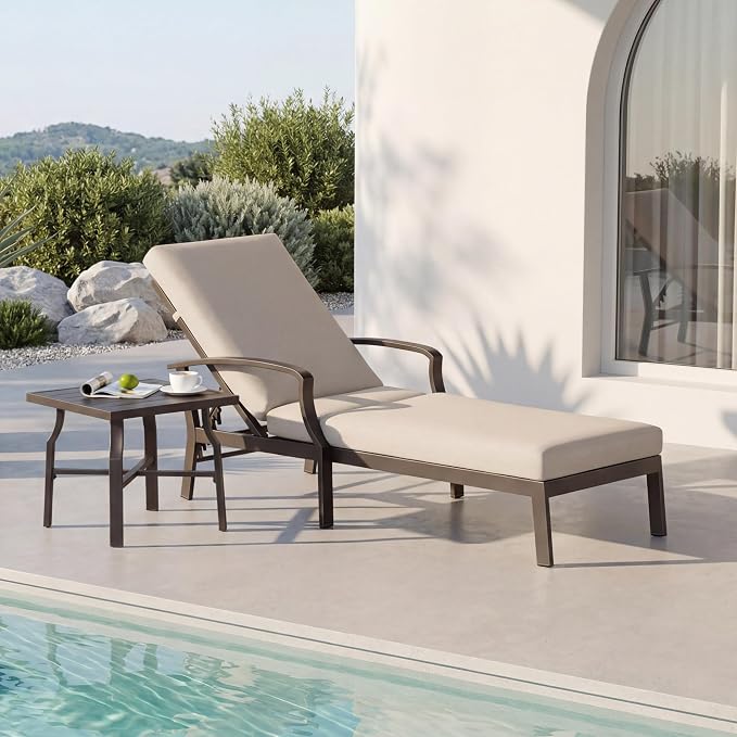 Adjustable Aluminum Patio Chaise Lounge