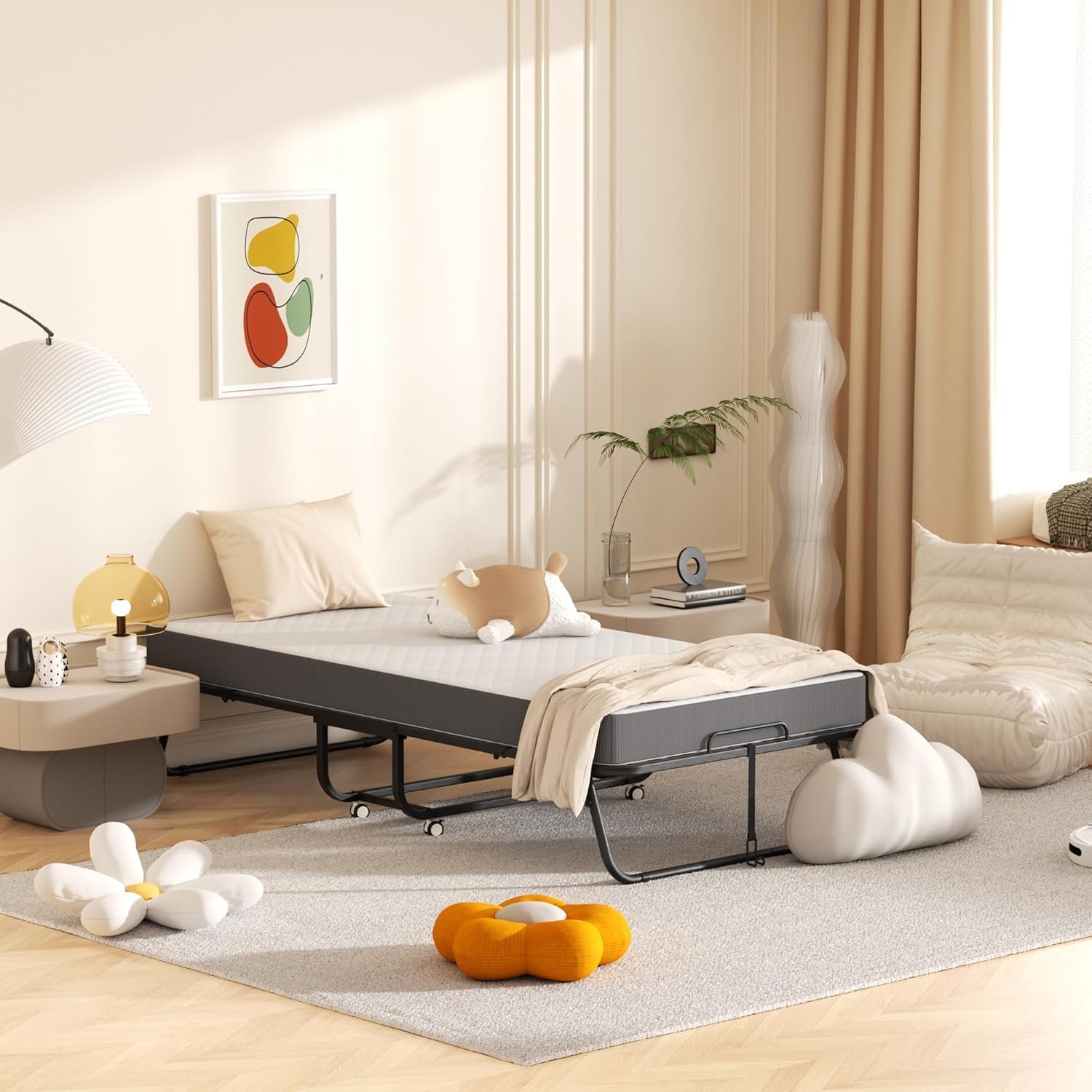 Folding Bed with Memory Foam Mattress