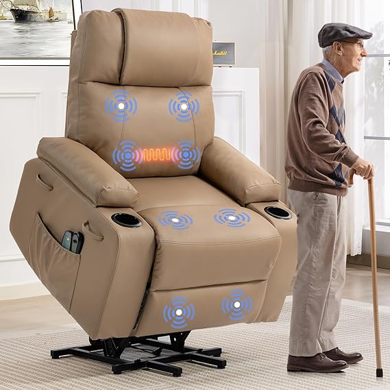 Power Lift Recliner Chair with Massage & Heat