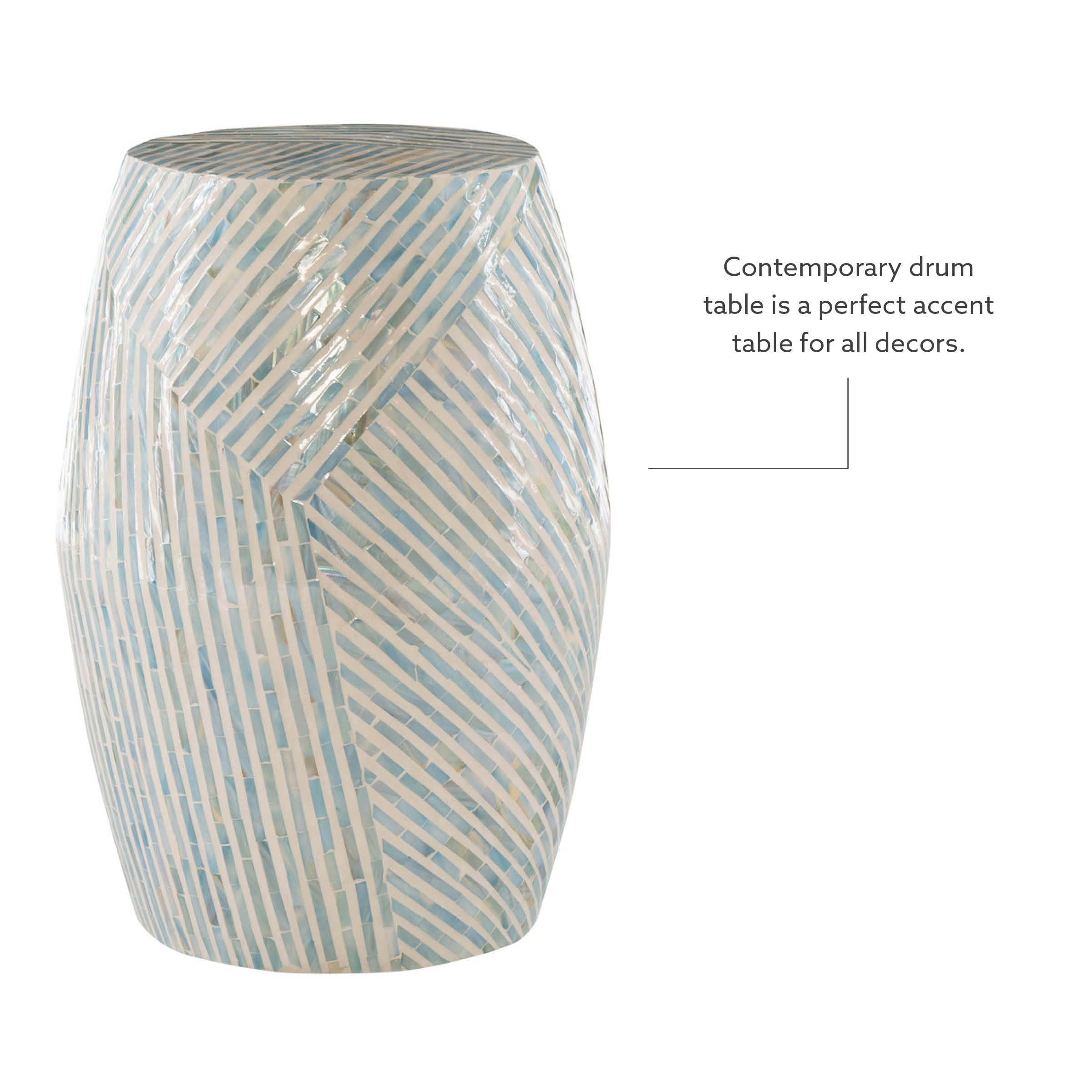 Capiz Shell Drum Accent Table