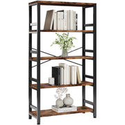 5-Tier Ladder Bookshelf, 31.5" Wide, Industrial Style
