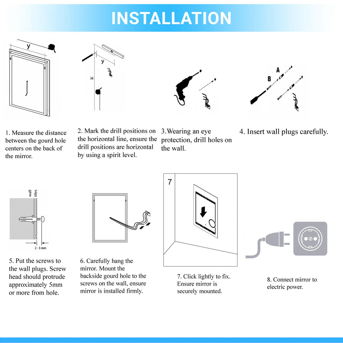 LEDMyplace 72 X 30 Inch LED Lighted Bathroom Mirror Medicine Cabinet, Double Sided Mirror On/Off Switch Hector Style for Bedroom, Living Room, Powder Room, Dressing Room, Hair Saloon