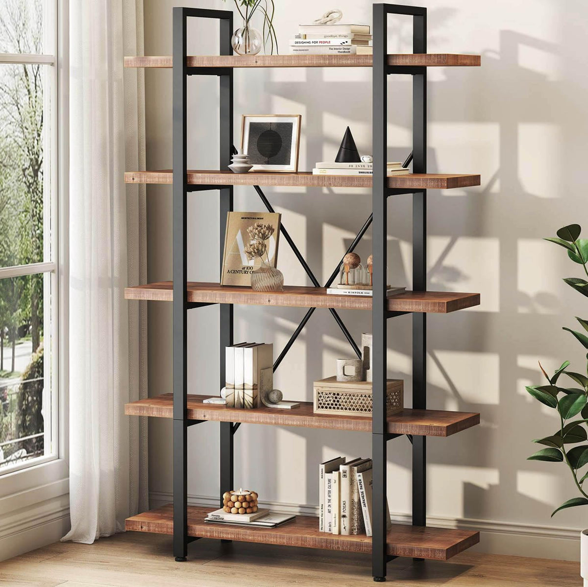 Rustic Solid Wood Bookshelf
