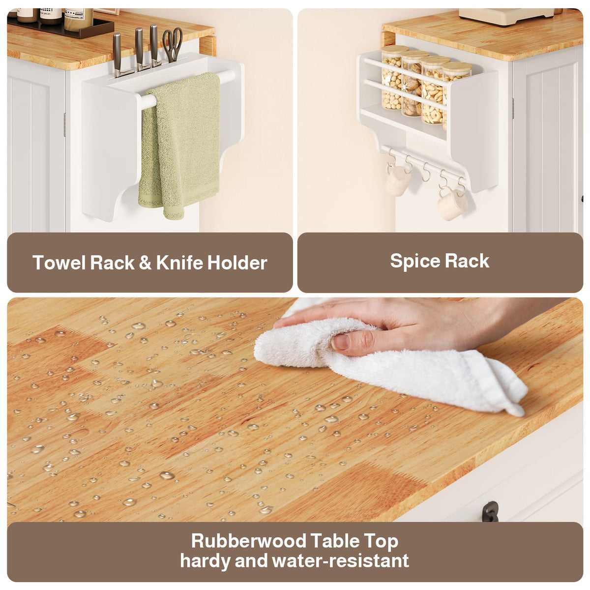 White Drop Leaf Kitchen Island