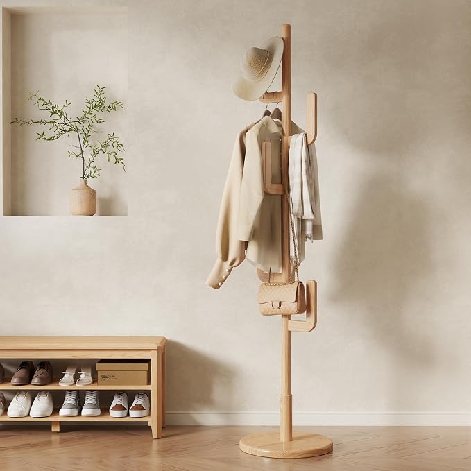 Adjustable Wood Cactus Coat Rack