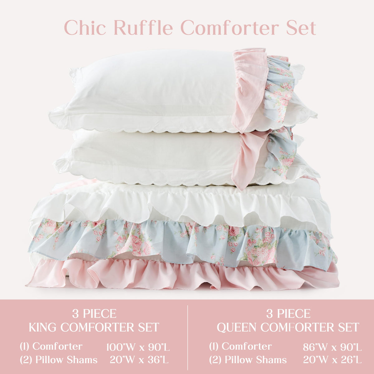 Queen Cotton Ruffle Comforter Set