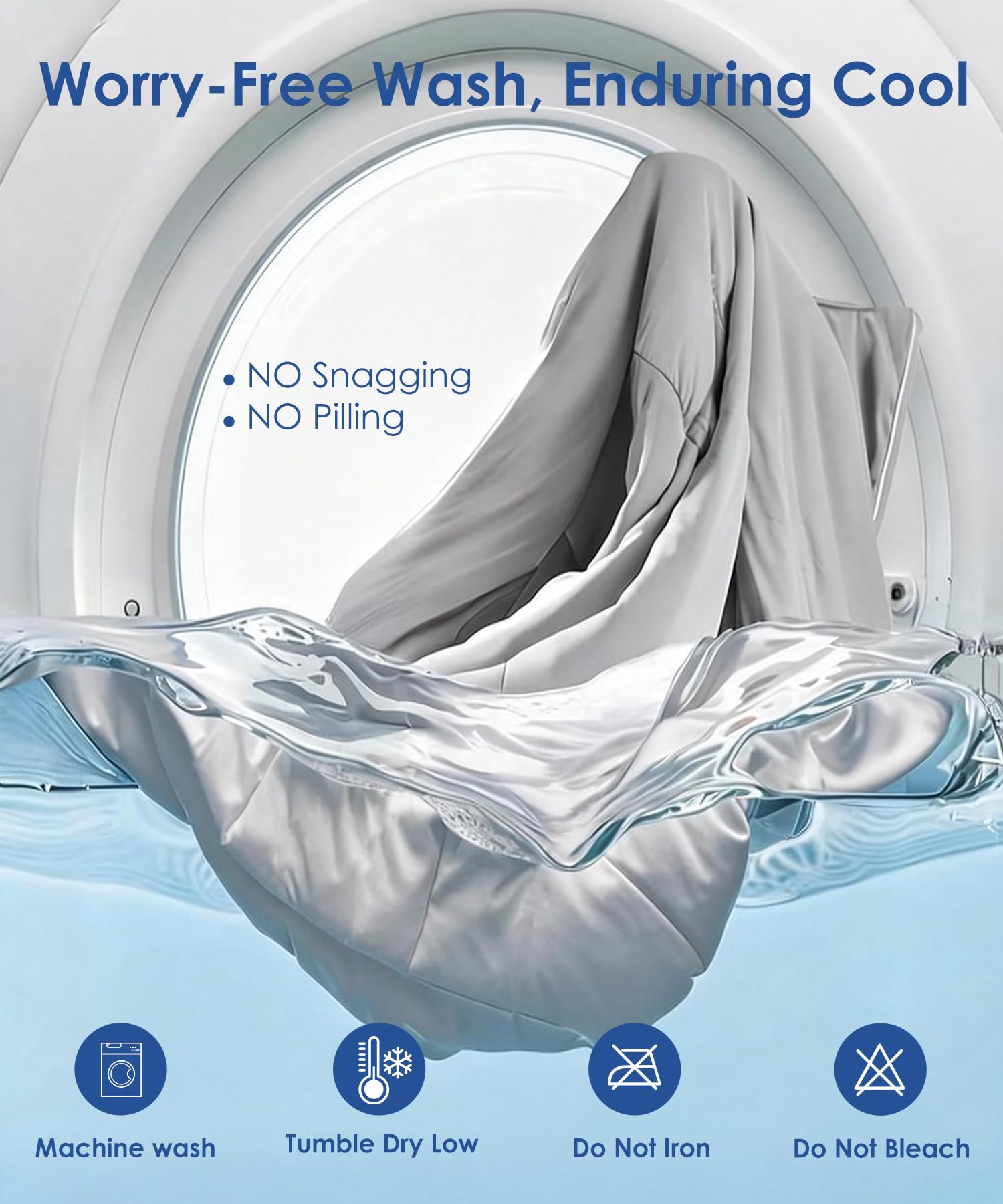 Cooling Blankets for Hot Sleepers King Size/Cal King, Cooling Comforter with Q-Max>0.45 Cooling Fabric, Breathable Soft All-Season Cold Blanket for Night Sweats & Summer, Grey, 106" x90