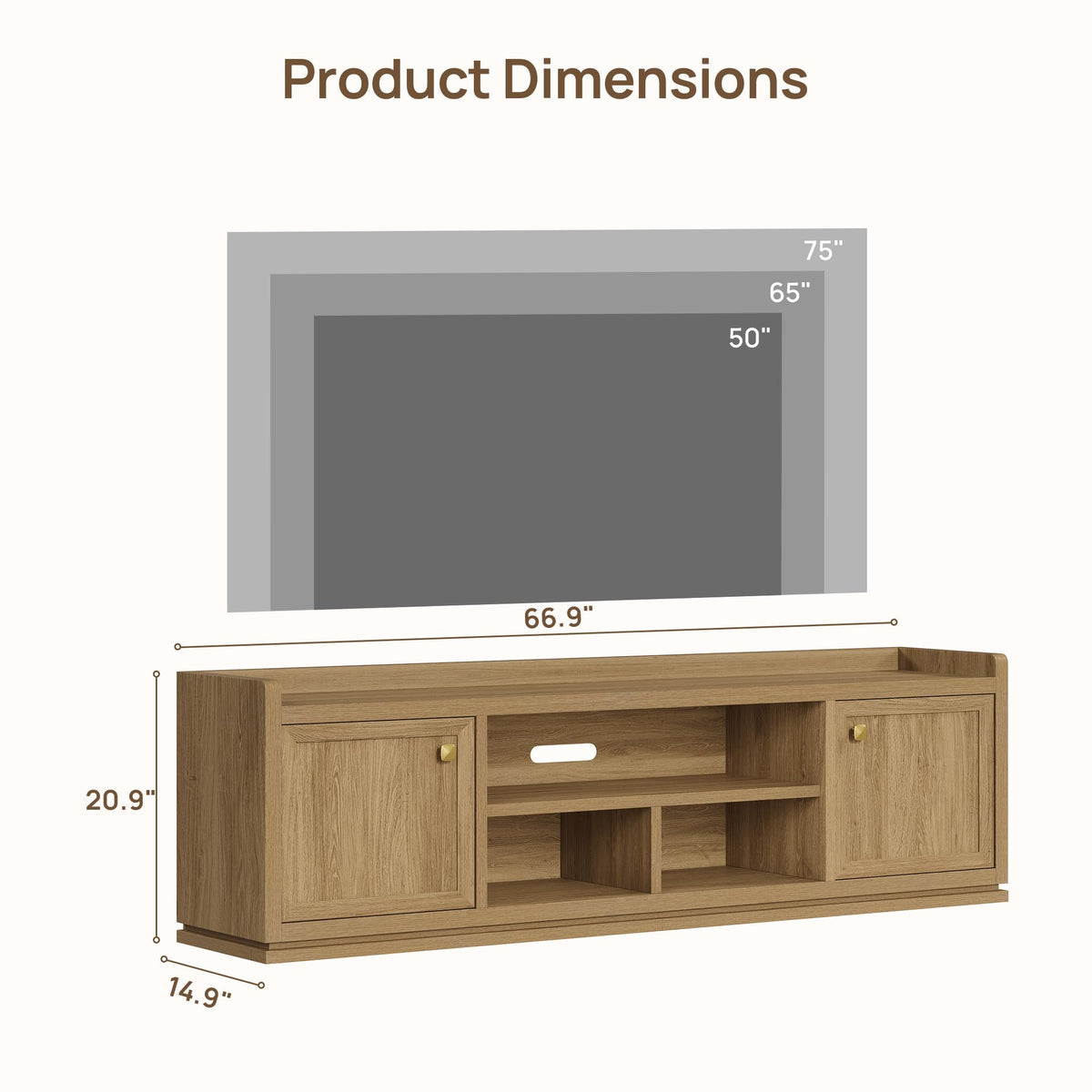 Fluted TV Stand with Storage
