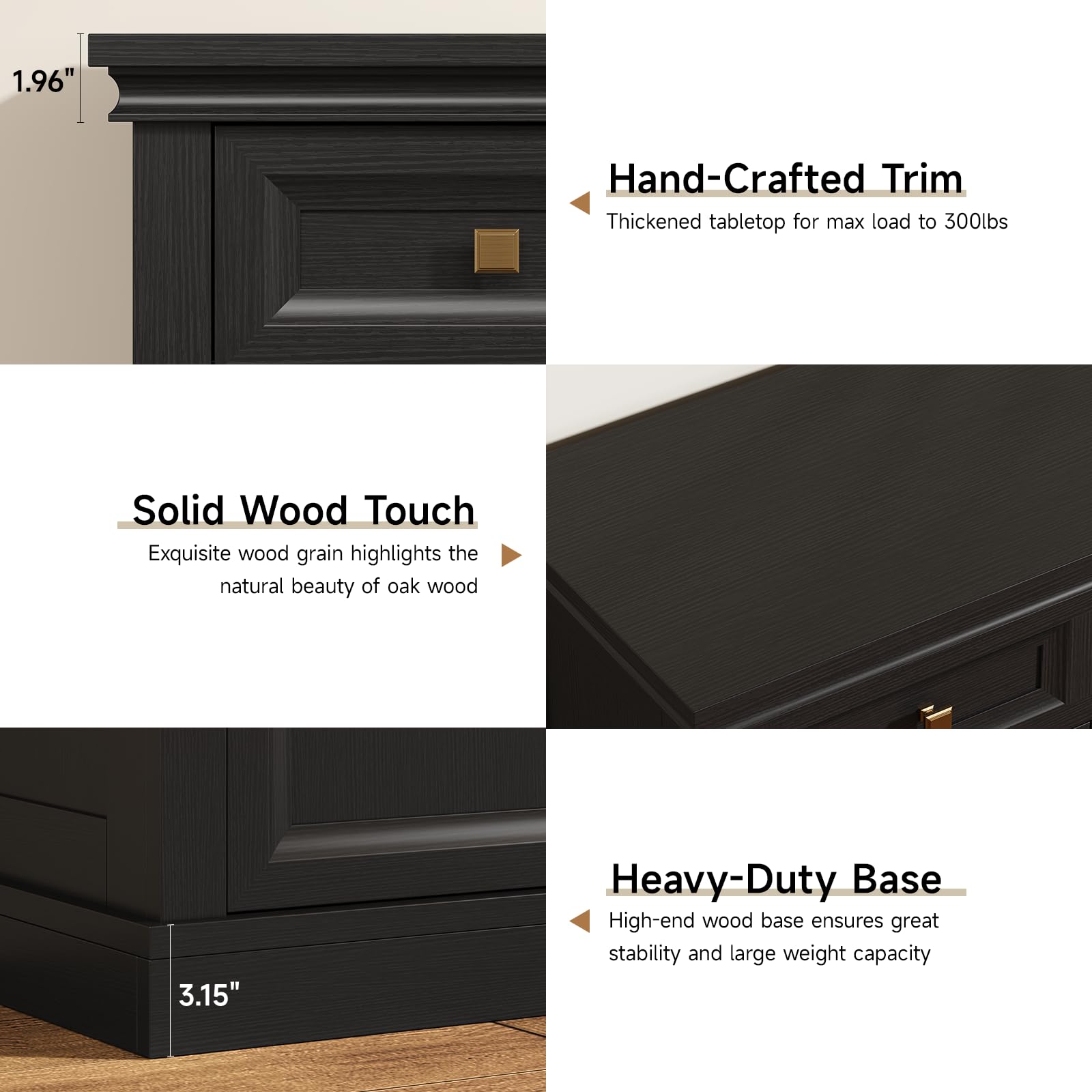 63" Buffet Cabinet with Storage & Drawers