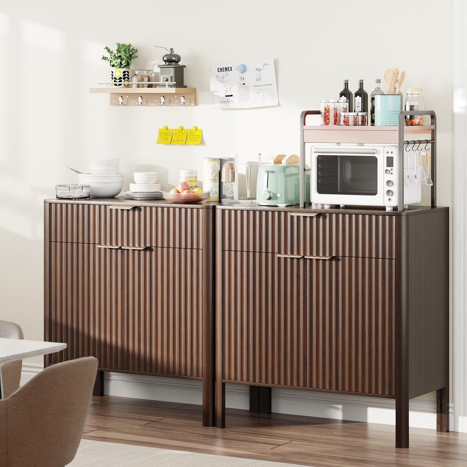 Fluted Buffet Cabinet with Storage