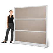 Stand Up Desk Store Oakwood Aesthetic Modular Walls | Room Divider Wall with Durable Woodgrain-Inspired Finish | Modular Office Partition Wall for Offices, Classrooms, and Coworking 70" W x 70" H