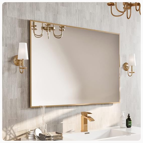 Gold Rectangular Wall Mirror