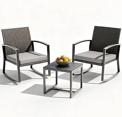 3-Piece Outdoor Rocking Bistro Set