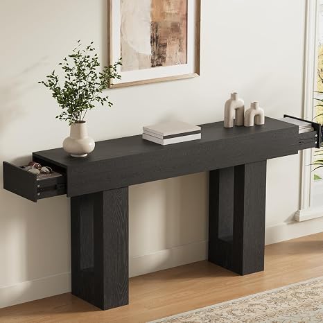 63-Inch Farmhouse Console Table with Drawers