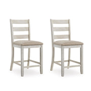 Farmhouse Ladder-Back Counter-Height Bar Stools, Set of 2