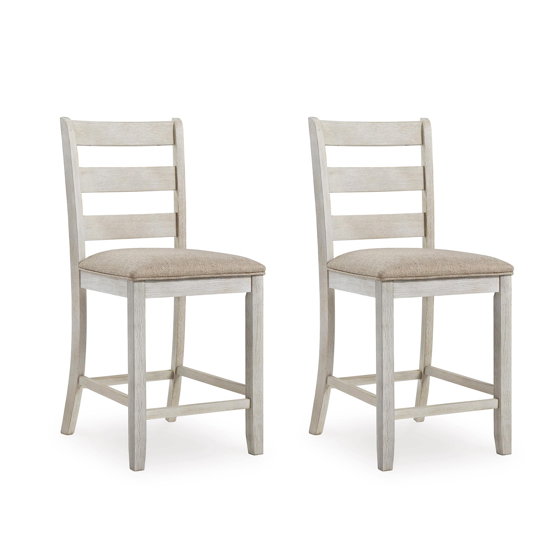 Farmhouse Ladder-Back Counter-Height Bar Stools, Set of 2
