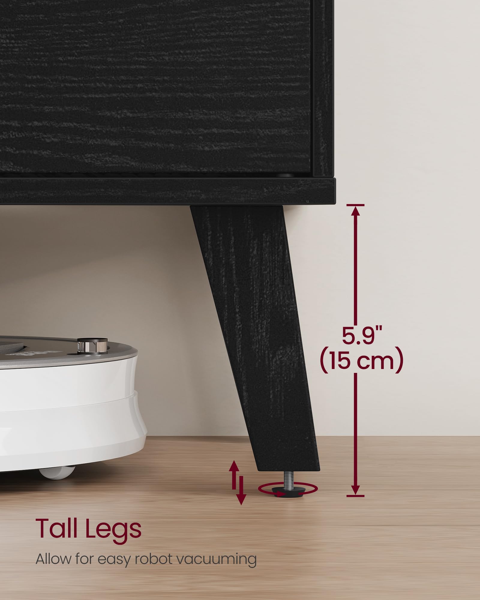 58" TV Stand with Adjustable Shelf & Storage Cabinets