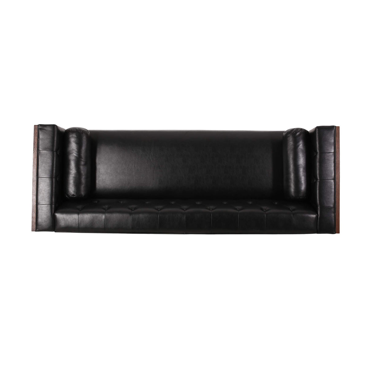 Tufted Faux Leather Sofa