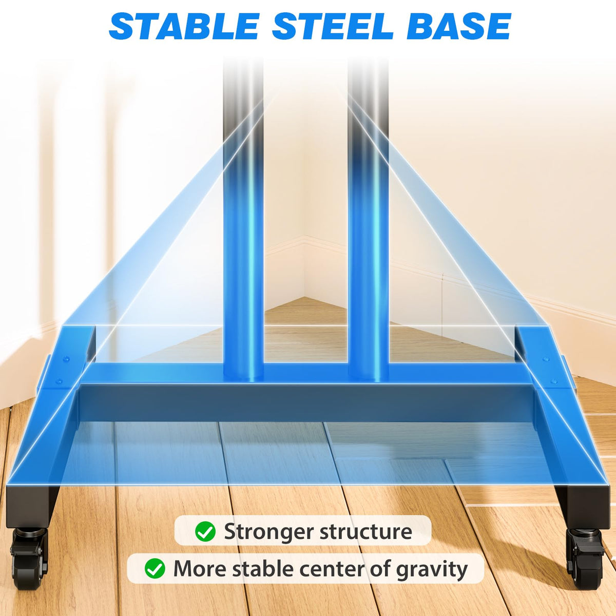 Rfiver Rolling TV Stand for 32-83 Inch TVs with 15-Level Height Adjustment