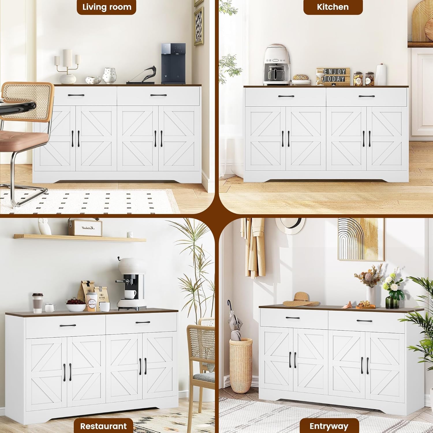 Sideboard Buffet Cabinet with Storage, 55.1"