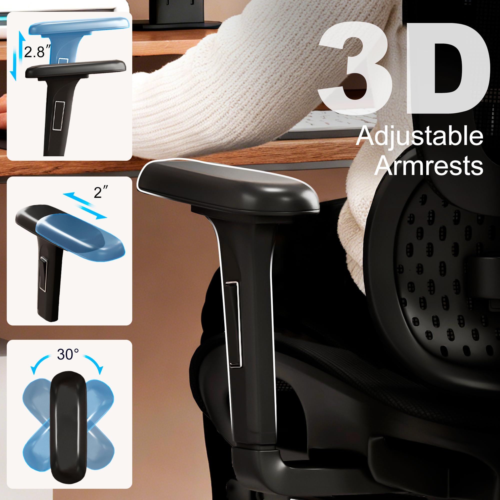 Ergonomic Office Chair with Footrest