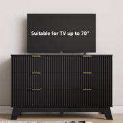 6-Drawer Fluted Dresser with Gold Handles