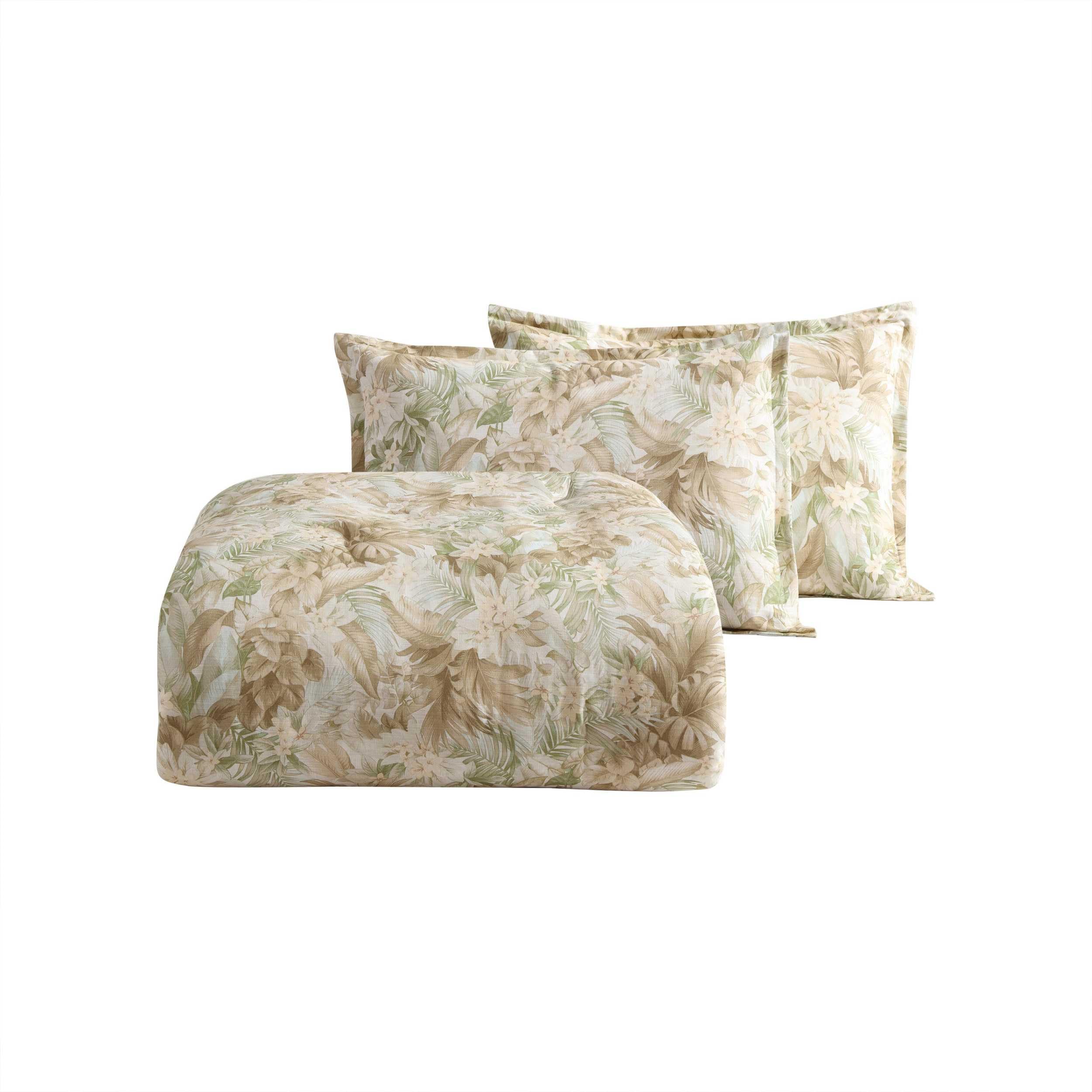 Tommy Bahama - Queen Comforter Set, Naturally Soft Cotton Weave Bedding w/Matching Pillowcases, Medium Weight, 3 Piece Bed Sets (Palm Paradise Green)