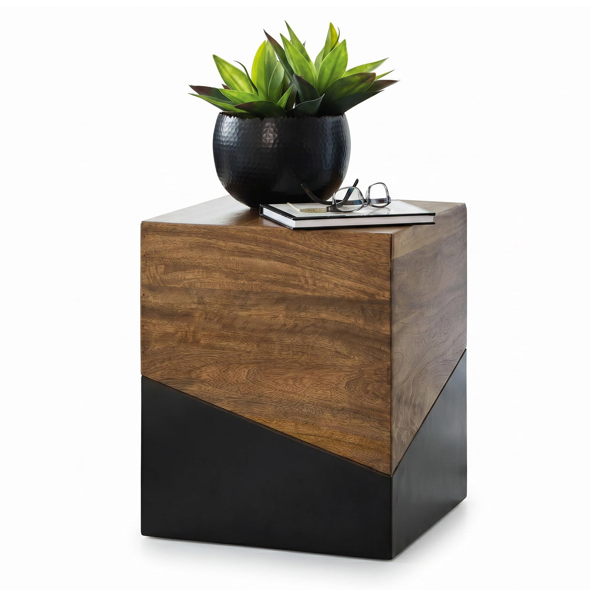 Signature Design by Ashley Accent End Table, Trailbend, Brown/Gunmetal