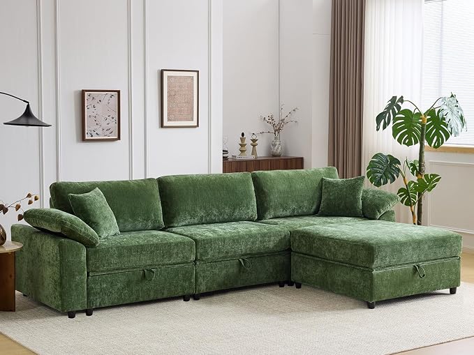 Modular Sectional Sofa with Storage Ottoman
