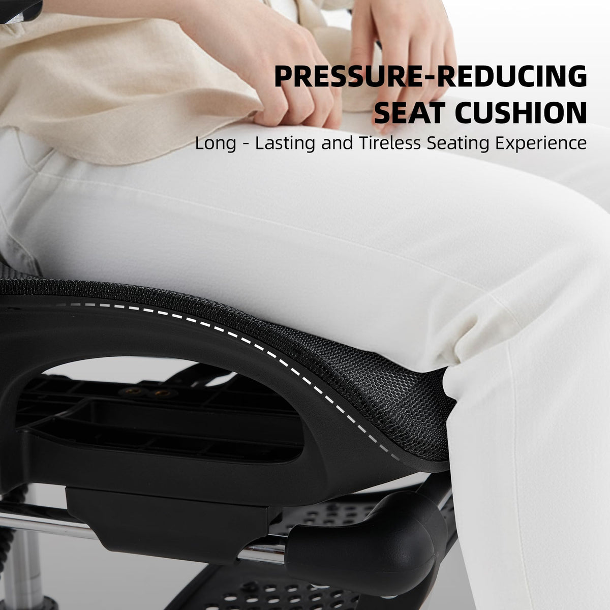 Mesh Office Chair with 4D Adjustable Lumbar Support,Ergonomic Computer Chair,400lbs Capacity,Steel-Frame Base/Foot,Adjustable Headrest and Armrests,Premium Desk Chair for Office & Gaming(Grey)
