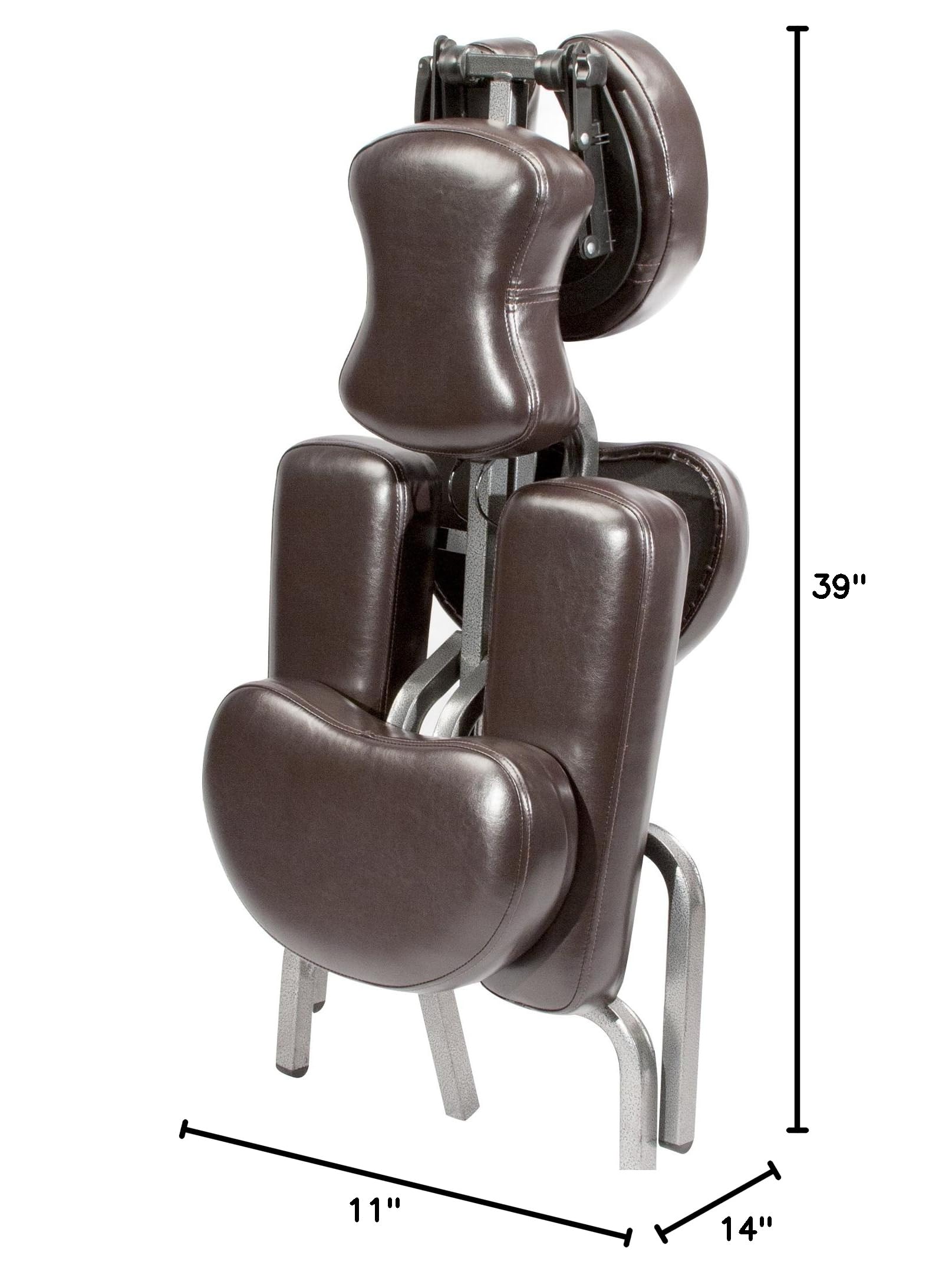 Master Massage Bedford Adjustable Portable Folding Full Body Massage Chair, Coffee, 11" x 14" x 39"