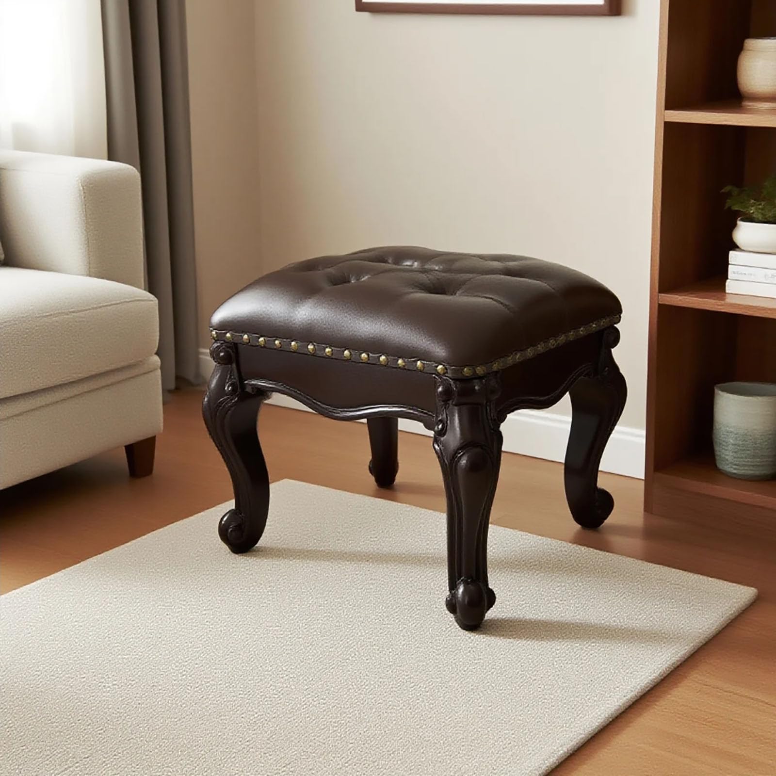 Leather Foot Stool Ottoman