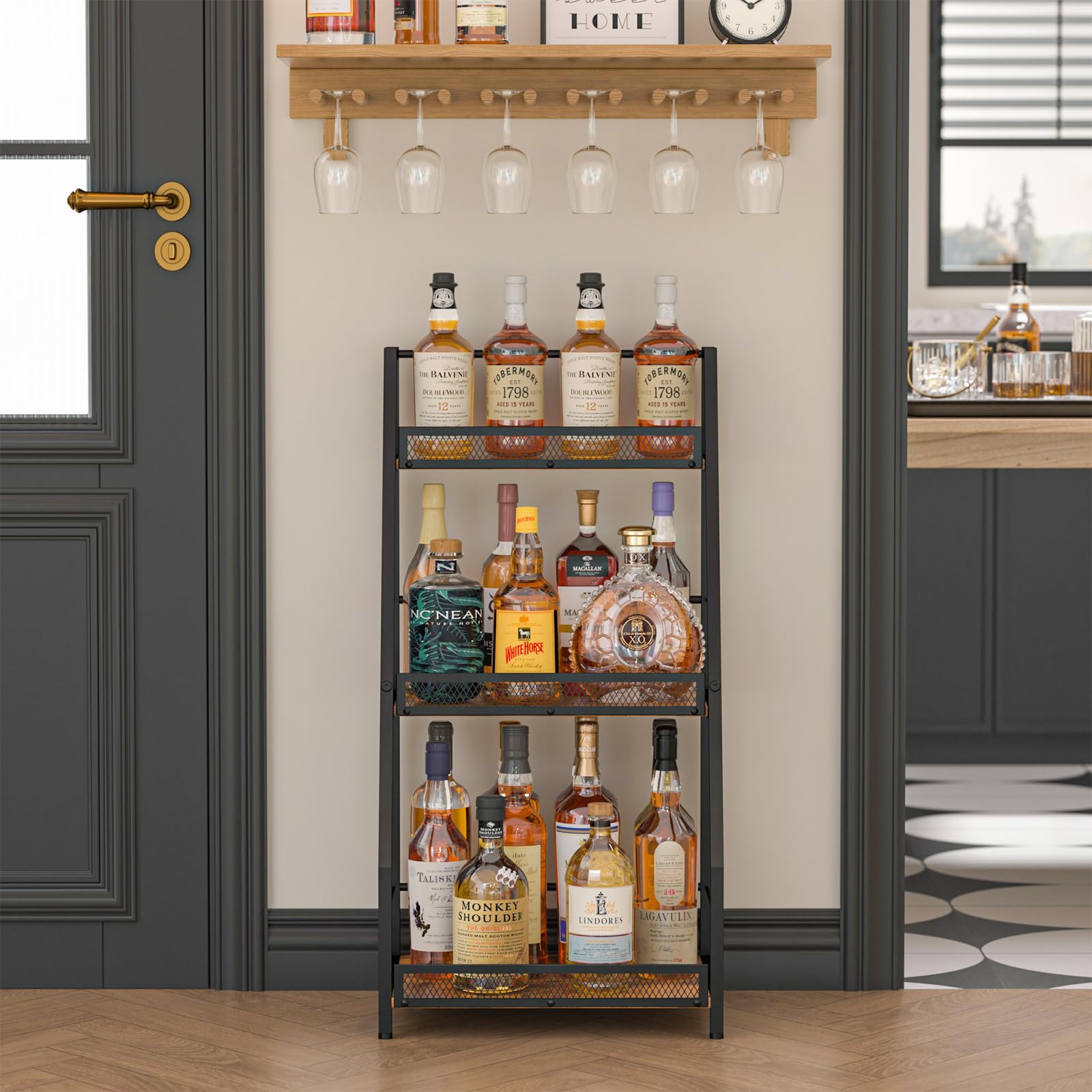 3-Tier Floor Wine & Liquor Rack