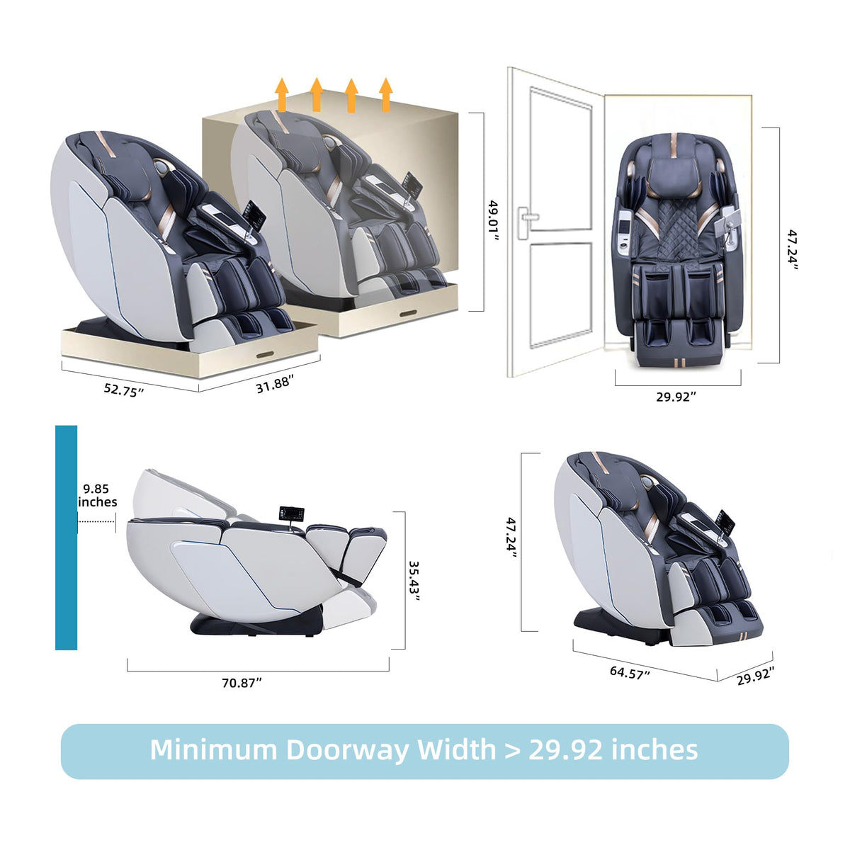 White 4D Zero Gravity Massage Chair
