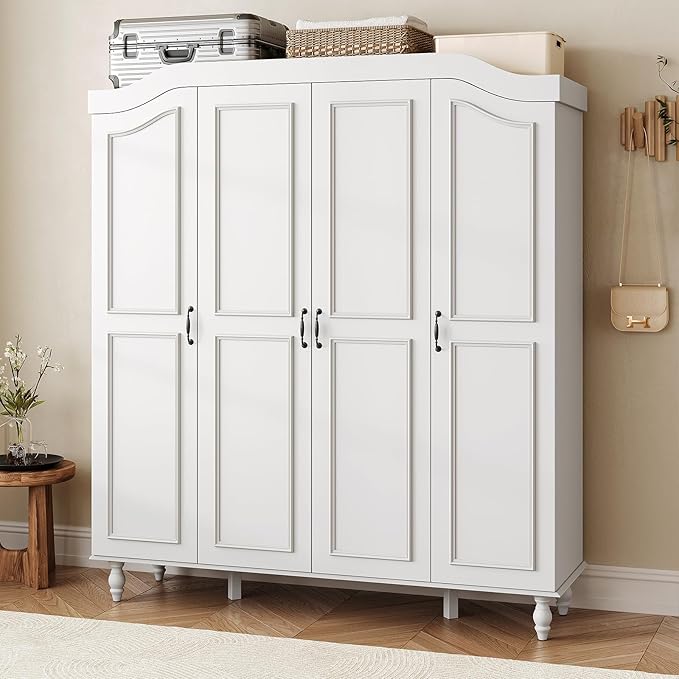 Arched Armoire Wardrobe Closet with 4 Doors