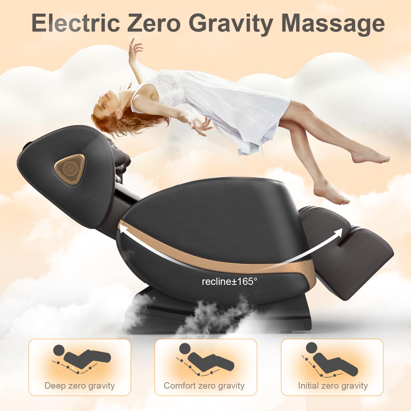 FURNIMAT 2026 Massage Chair Full Body, Zero Gravity Massage Chair with 10 Fix Rollers, Airbags, Heating, Foot Massage, Auto Modes, Bluetooth Speaker, Smart Screen Controller (Advanced Version)